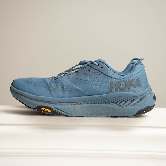 Hoka Gore Tex Transport Trail Running Hiking Shoes Mens 11 Blue Athletic - Picture 3 of 8